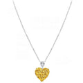 Luxury 925 Sterling Silver Ladies Pendant Necklace Pear-Shaped White 10*10 mm Heart Cut 8A Canary Yellow for Engagement