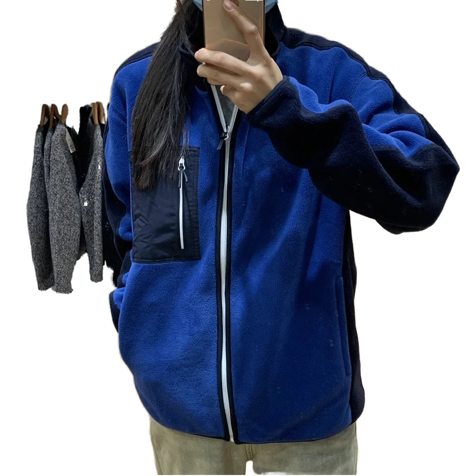 Clothing Manufacturer's Custom Winter Warm Men's Zip Wool Jacket with Stand Collar Polar Made for Men
