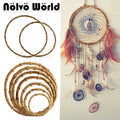 Round Bamboo Bag Handle 10/12/13/15/18/22cm - Natural Replacement Purse Frame for DIY Handbag Making Bag Circle Bamboo Handle