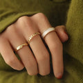 Minimalistic Luxury Three-Piece Ring Set for Women - Ins Fashion Luxury Popular on Social Media Personalized Adjustable Fing