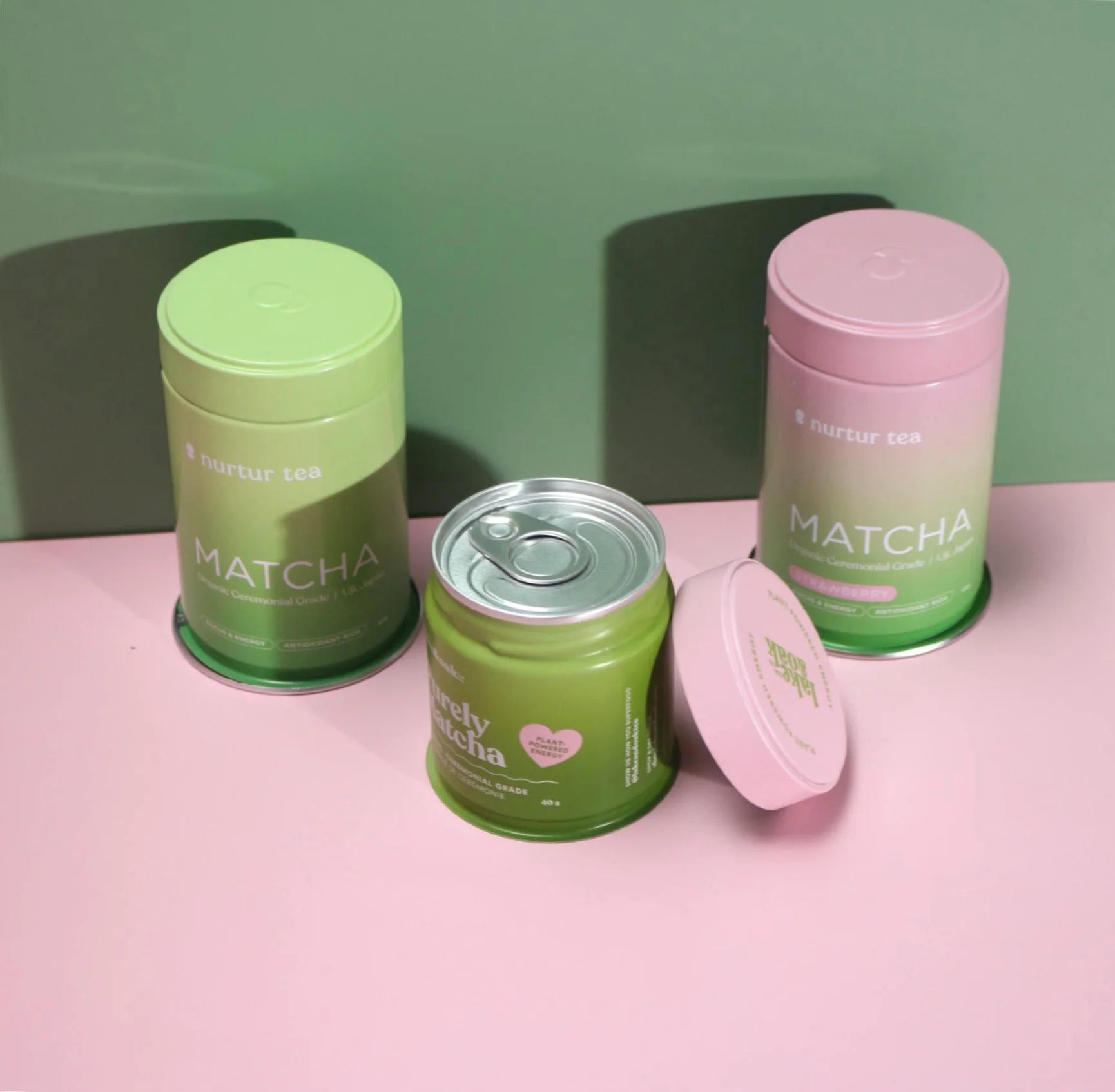 Custom Printing Food Grade sealed Airtight Pull Tab Mushroom Powder Tin Packaging Empty Round Metal Matcha Tin Box