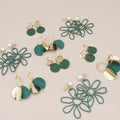 Wholesale Summer Retro Style Green Drop Earrings Trendy Alloy Fashion Accessory for Women and Girls