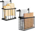 Cabinet Door Storage Rack with Towel Bar Kitchen Cabinet Storage Basket Adjustable Vegetable Sorting Rack Behind the Door