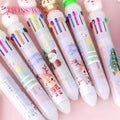 Christmas Santa Claus Snowman Pen Ten Color Ballpoint Pen Cartoon Press Ballpoint Pen 515