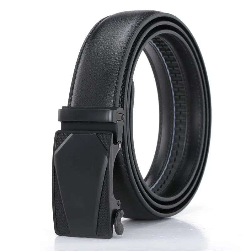 LQbelt Men's Automatic Buckle Belts Ratchet Belt for Men Genuine Leather Belt Waistband OEM Factory Custom LOGO