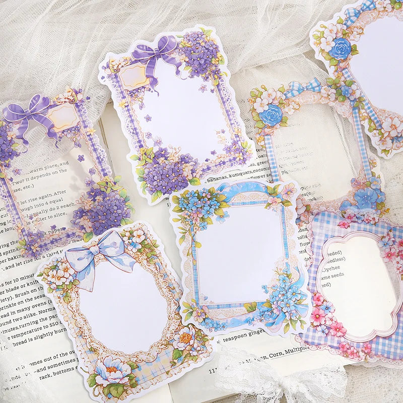 10 Stickers Per Pack Lace Theme Dual Material Stickers Record Romance Series 6 Large Size Stickers