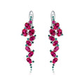 C4641 Abiding Fine Jewelry Silver 925 Sterling Gemstone Jewelry Wholesale Woman Synthetic Ruby Christmas Earrings