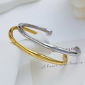 Wholesale Titanium INS Stainless Steel High-end Jewelry Chunky square Irregularity Open Bracelet