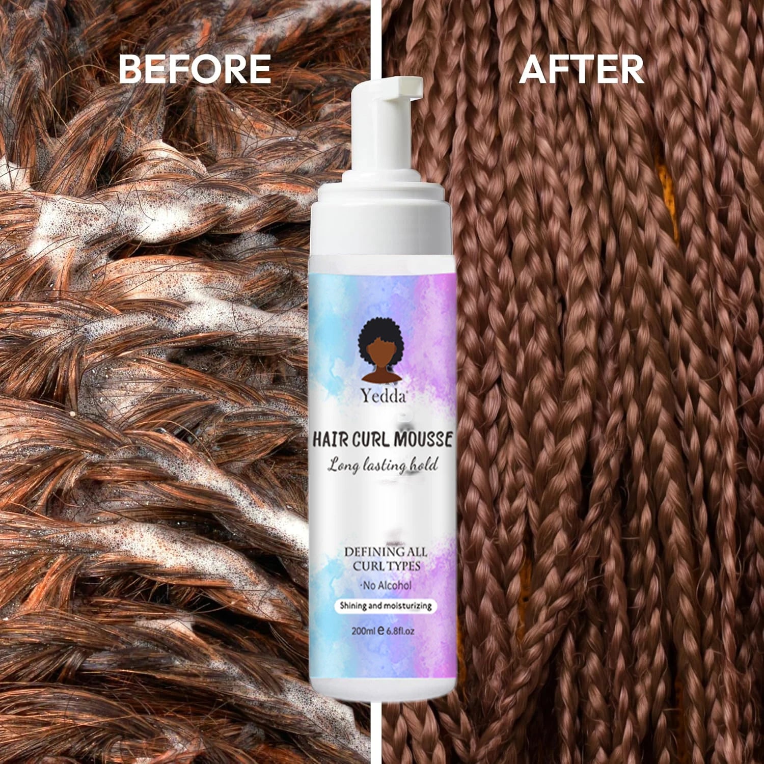 African Braid Style Leave-in Mousse Is Rich in Natural Herbs to Nourish Hair and Keep It Healthy.