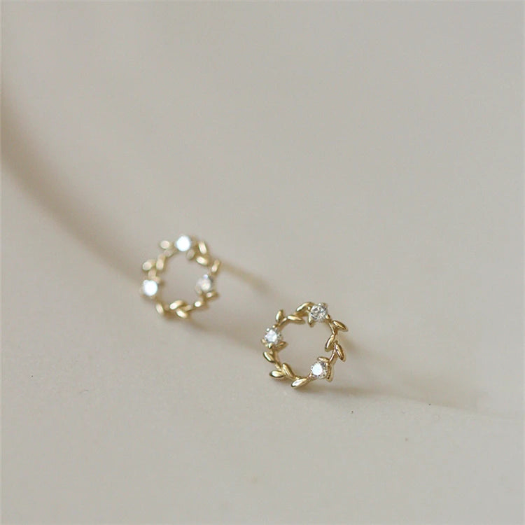 Fashion Tiny Jewelry Sterling Silver Japan Korean Style Flower Stud Earrings