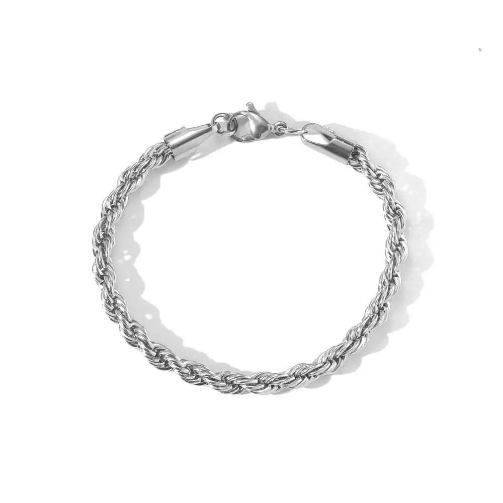 Wholesale Men's 316L Stainless Steel Link Chain Byzantine Charm Bracelet and Necklace Gold Plated Engraved Fashionable Bangles