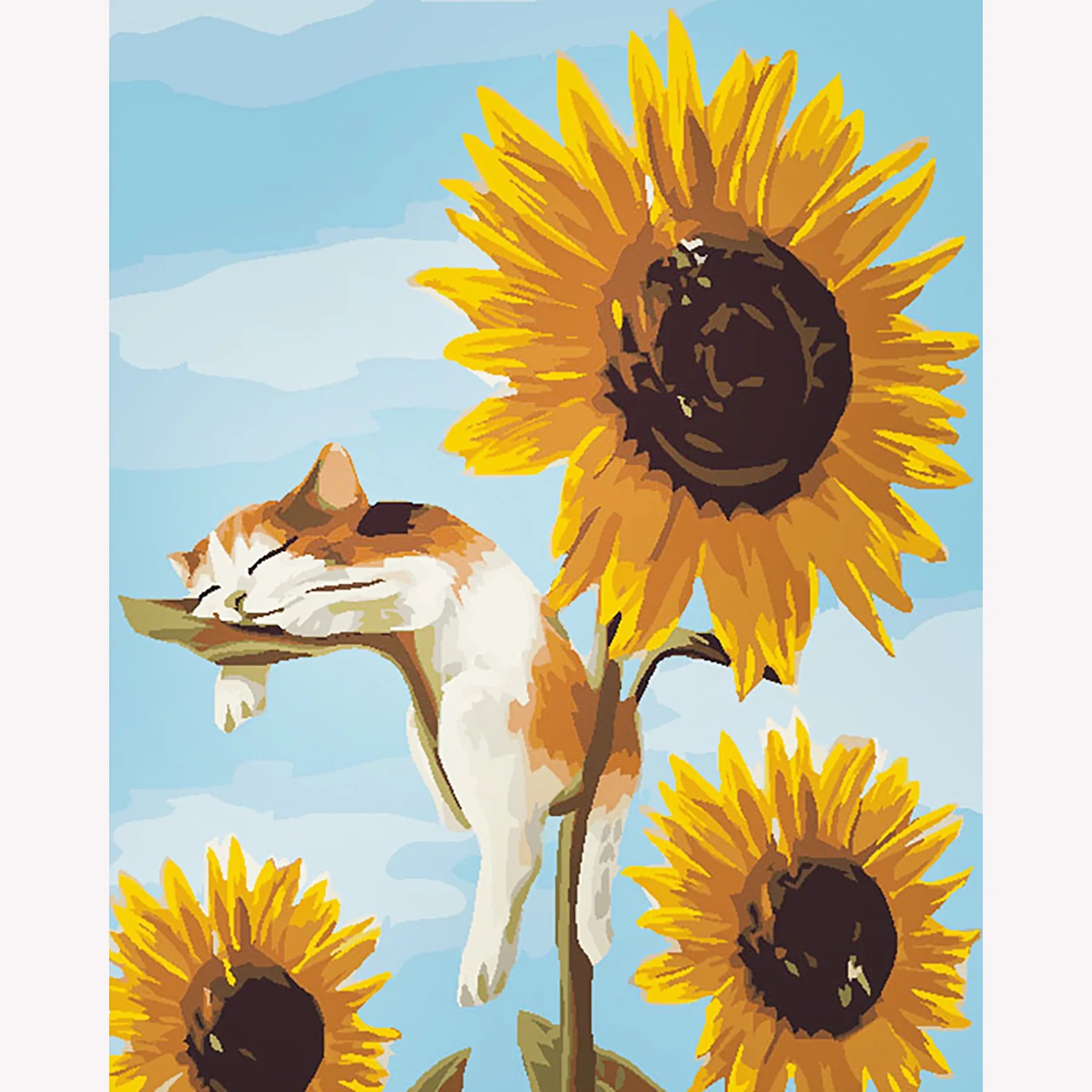 30*40cm Sunflower and Cat Modern Home Decoration 5D Diamond Painting With Square Stones  for Wedding Gifts