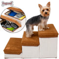 Luxury 3-Step Folding Dog Puppy Ramp Ladder Stylish Animal Pet Stairs with Storage Box Foldable Bed Accessory