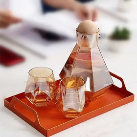 Factory Outlet Larger Shape Household Wooden Lid Kettle Glass Cold Water Juice Jug Pot