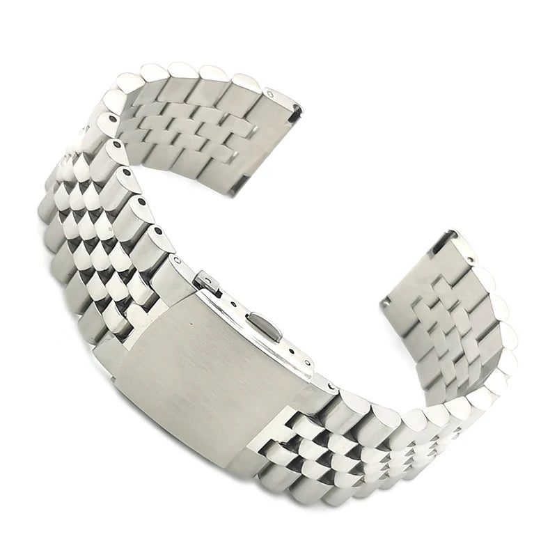5 Beads Screw Stainless Steel Luxury Adjustable Watch Band Strap 20/22mm