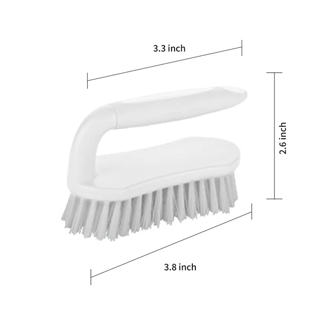 Eco-Friendly Household Handheld Bathtub Scrubber Brush with Silicone Head and Plastic Handle for Kitchen Pool Dish Cleaning