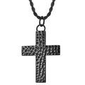 2022 Hot Selling _x0008_hammered Stainless Steel Cross Necklace Pendant