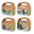 Christmas Kraft Paper Recyclable Food-Safe Gift Box Handle Folders Style for School Classroom Party Favors Candy Treat Sugar