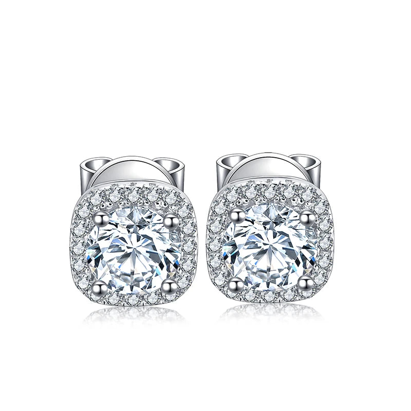 Anster Manufacturer Direct Sale 925 Sterling Silver Moissanite Diamond Stud Earrings