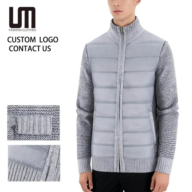 Custom Brand Logo Wholesale Autumn/Winter Men's Slim Knit Cardigan - Stand Collar Warm Sweater Jacket (Casual Office Wear) MegaBDM