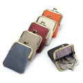 Wholesale Plain Color Genuine Leather Cow Cute Small Mini Pocket Change Coin Bag Purse Pouch Case Holder for Kid Girl Women