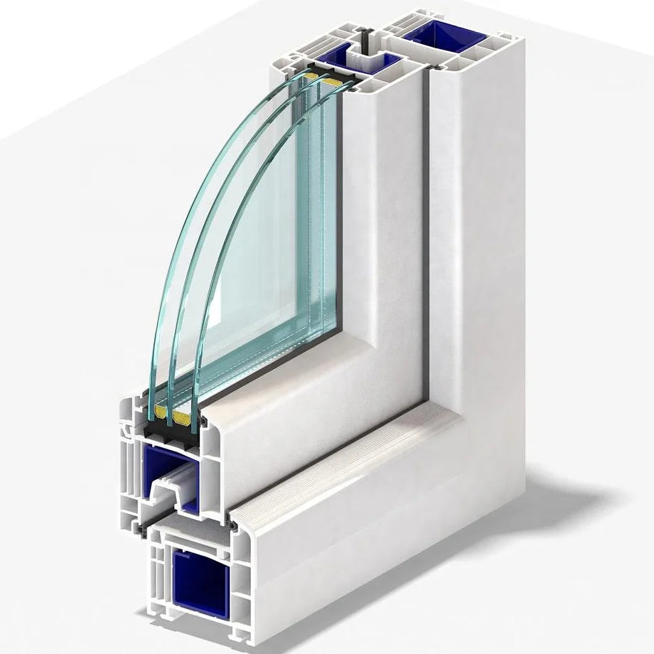 Upvc Windows Doors  PVC Insulated  Triple Glazed Open Windows