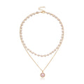 Fashion Trendy Light Luxury Niche Gold Plated Chain Imitation Pearl Women's Baroque Pearl Metal Charm Pendants Choker Bead