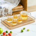 Luxury Home Afternoon Tea Set High Borosilicate Glass Teapot Transparent Infuser Plastic Tray for Coffee Tea for Infusing Water