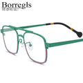 Borregls Colorful Titanium Glasses Frame Men 2025 New Brand Designer Square Eyeglasses Women High Quality Optical Eyewear 185789