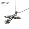 Men's Cross Skull Necklace Jewelry Stainless Steel Goth Pendant Necklace Chains