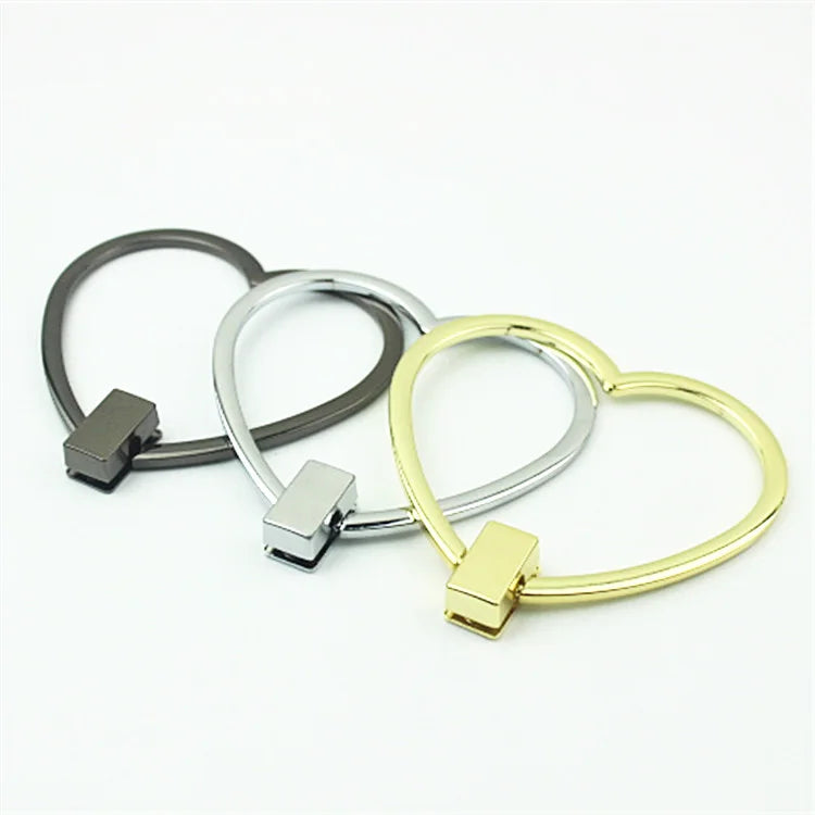 For Deepeel MHD102 Custom Handbag Handles Buckle Classic Heart Shape Purse Decorative Parts Bag Hardware Accessories Made Zinc