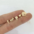 Hot Sale 14K Gold Filled Fashion Jewelry Heart Bowknot Stud Earrings W/Ring for Women
