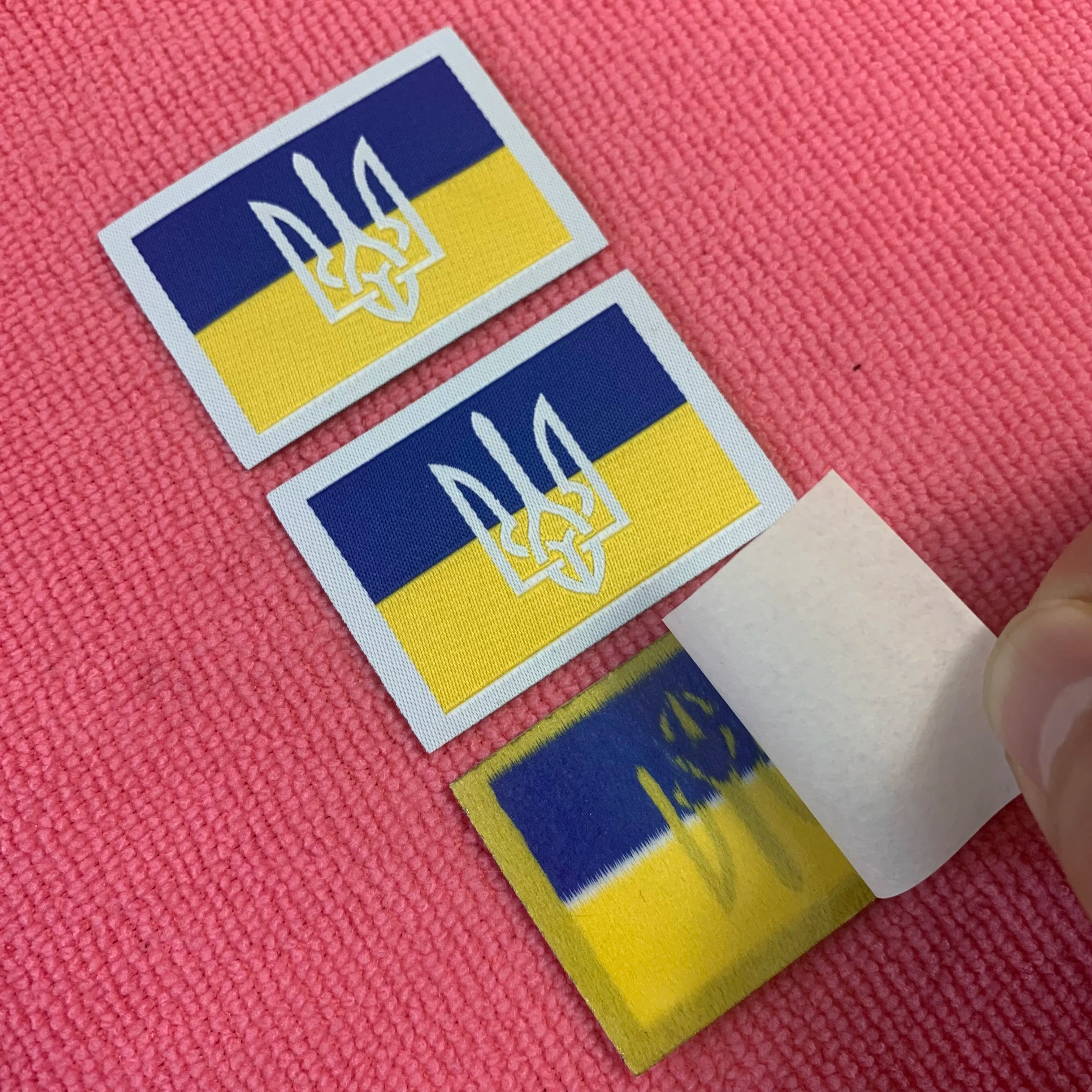 Washable Sticky Backing Heat Press Woven Labelclean Edge Iron on Neck Tag for Hoodies