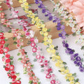 1 Yard Embroidered Colorful Daisy Flower Lace Trim Ribbon Wedding Dress Clothing DIY Sewing Craft