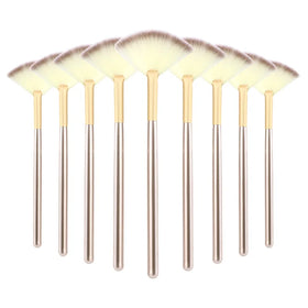 HMU Wholesales Private Label Synthetic Hair Custom Logo Mask Highlighter Brush Mini Facial Single Fan Brush