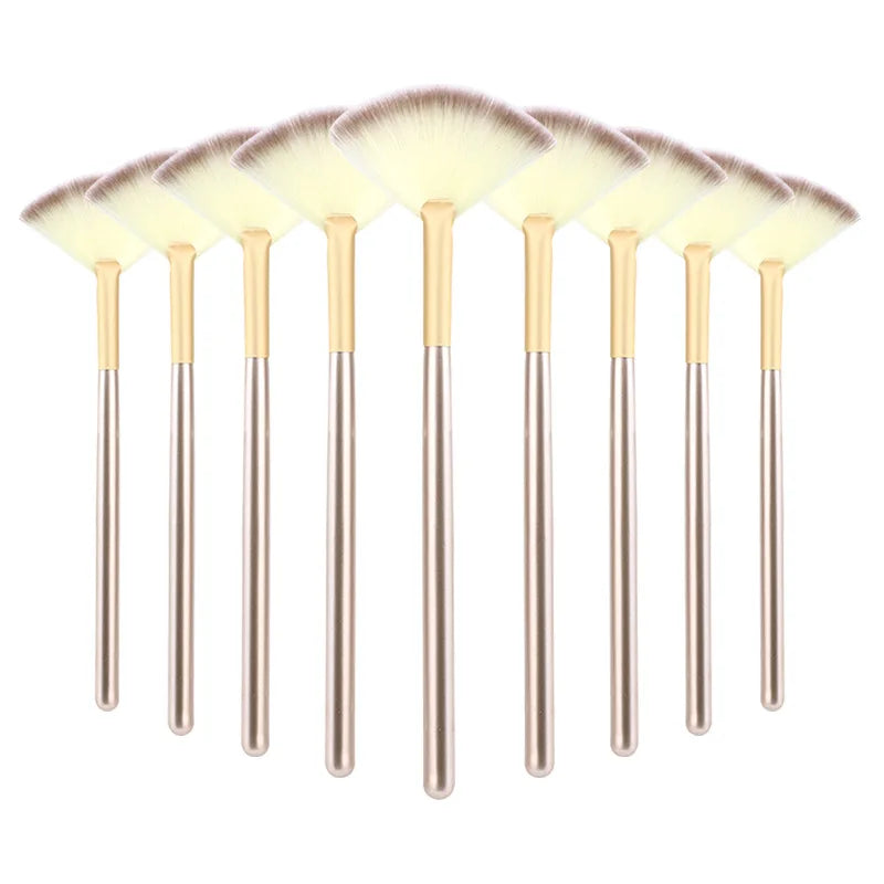 HMU Wholesales Private Label Synthetic Hair Custom Logo Mask Highlighter Brush Mini Facial Single Fan Brush
