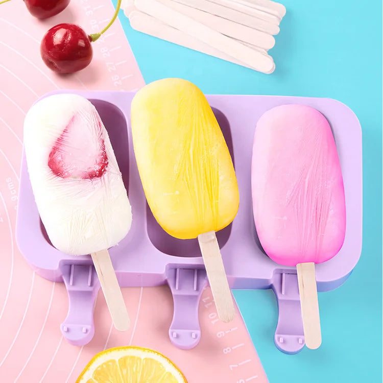 DIY Different Cartoon Animal Shapes Silicone Ice Cream Mold Popsicle Molds with Sticks
