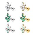 Right Grand F136 Titanium 16G Marquise CZ Leaf Shaped Cartilage Helix Conch Lobe Ear Fashion Jewelry Piercing Jewelry Earring