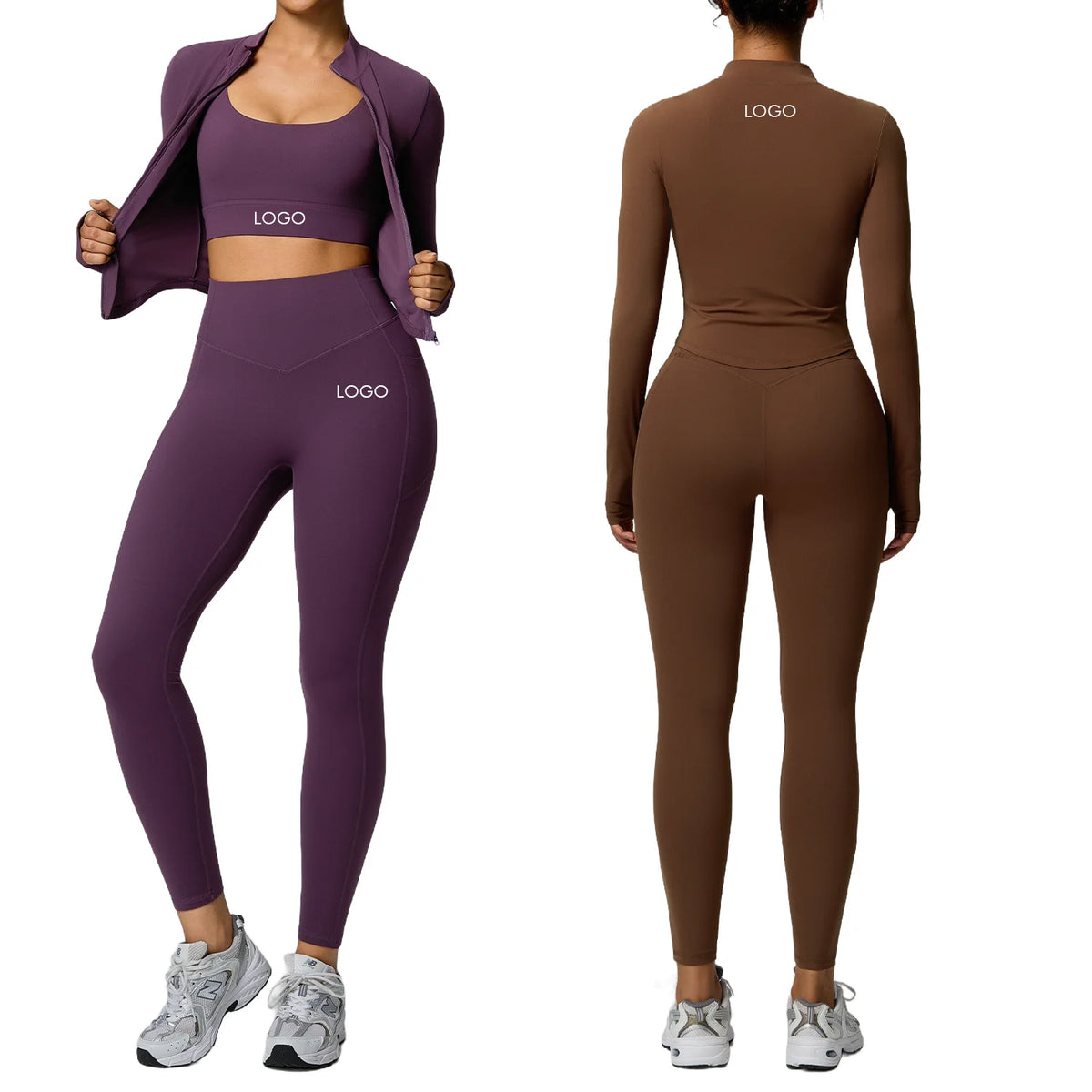 New Yoga Outfit Set Highly Stretchy Breathable 3-Piece Fitness Set Tight-Fitting Body-Shaping Sports Set for Women MegaBDM