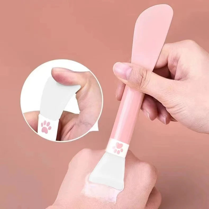 Custom Logo Dual Side Soft Silicone Face Mask Brush Cosmetic Cream Spatula Silicon Brush Facial Cleansing Brush Beauty Face Tool