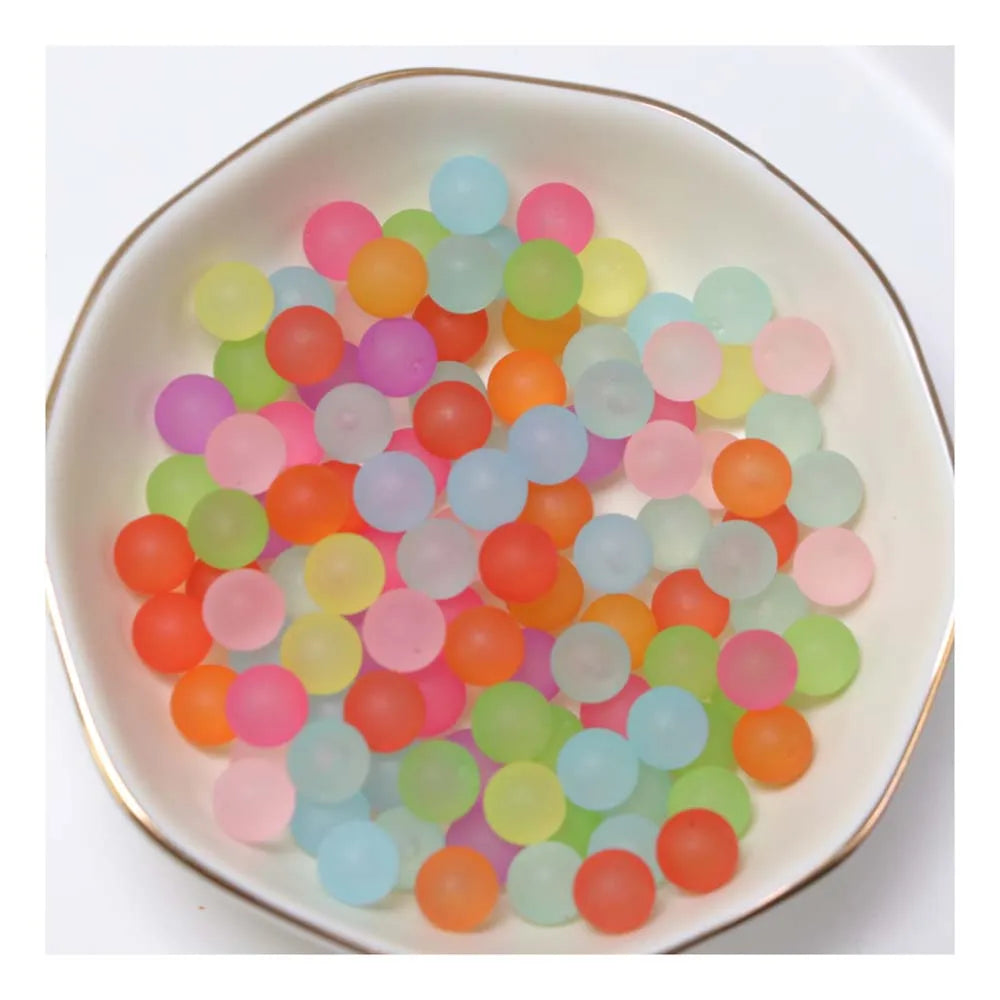 No Hole Cute Round Beads Candy Jelly Colors 0.5kg/bag for Kids Girls Jewelry Making Accessory Beads
