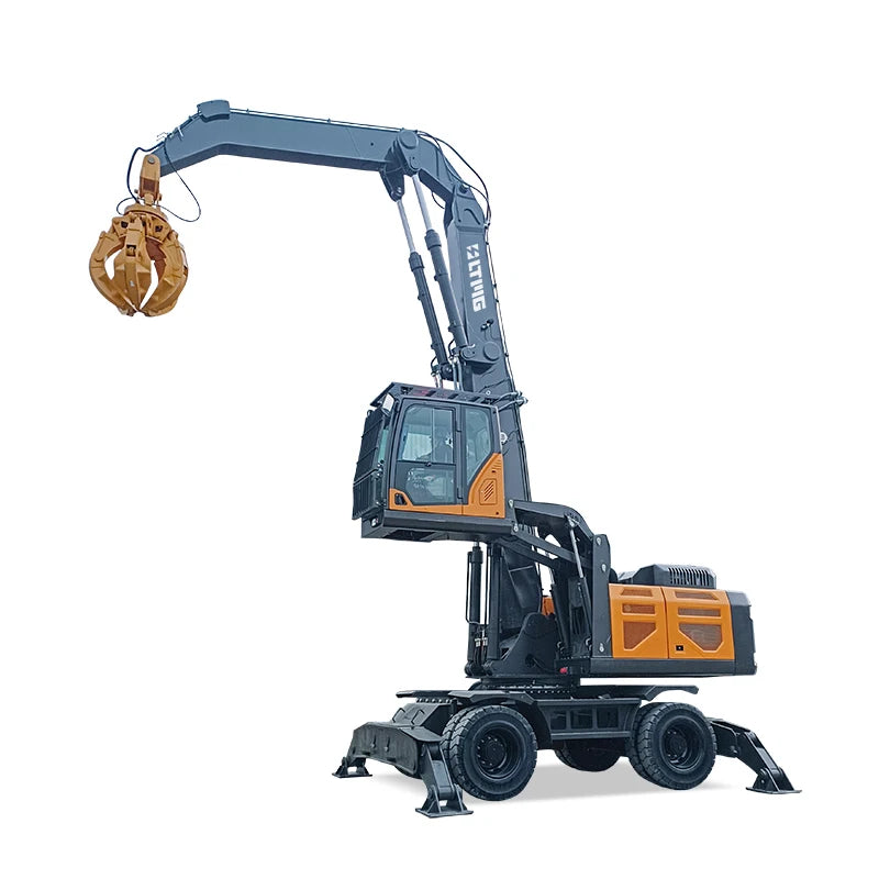 LTMG LWE400 38 Ton Wheel Excavator with Grapple Attachment for Efficient Material Handling