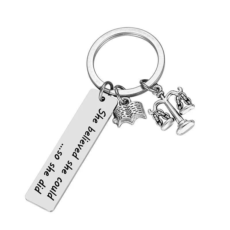 Factory Wholesale Metal Keychain Lawyer Legal Inspirational Waterproof Keychains for Promotional Gift