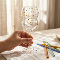 Luxury Hand Blown Colorful Dots Vintage Modern Art Unique Crystal Borosilicate Wine Glasses for Wedding Reusable Holds Wine MegaBDM