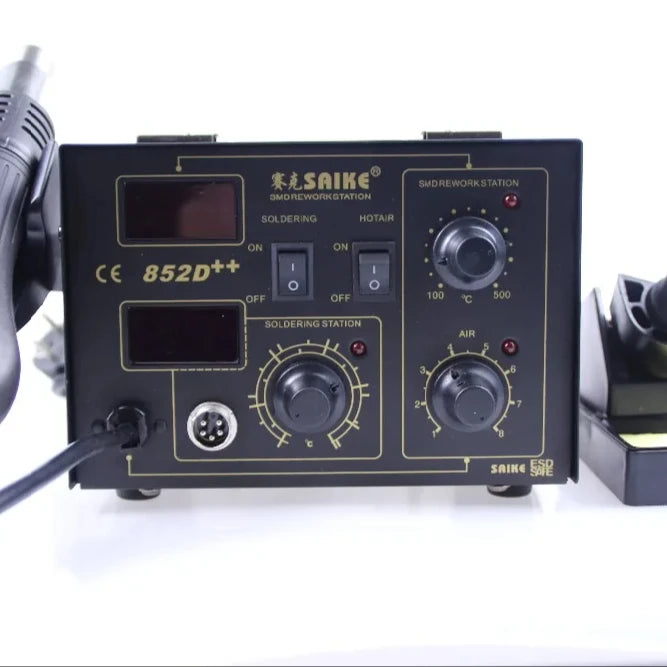Solder Iron SAIKE 852D++ 2 in 1Hot Air Gun Rework Station 220V 110V Saike852d+ Updated to Saike852d++