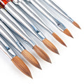 Wholesale Custom Logo Wood Acrylic Nail Art Brush Kolinsky Hair and Nylon Material with 9 Different Sizes