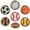 Factory Cheap  Iron on /self Adhesive Chenille Basketball Football Volleyball Sport Patch for Clothing Hat Bag Decoration