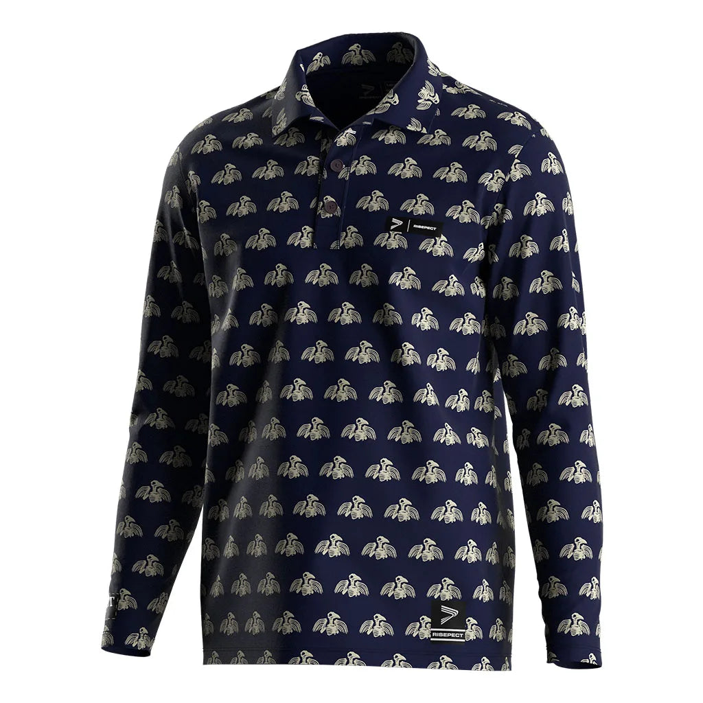 Factory Sublimation Middle Age T-Shirt Long Sleeve T Mens Cool Quick Dry Spandex / Polyester Golf Print Polo Shirt