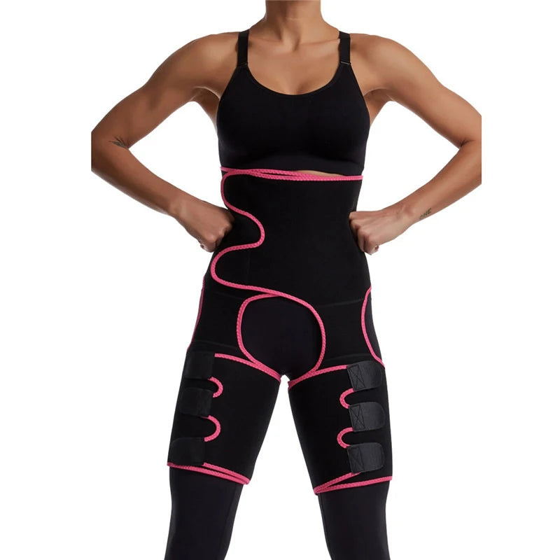Neoprene Waist Trainer 3 in 1 Siamese Hip Lifting Thigh Trimmer Waistband Shapewear Sports Belly Fat