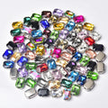10*14mm 13*18mm Colored Rectangle Glass Crystal With D Shape Claw Setting Glitter Sew on Rhinestone for Clothing Decoration